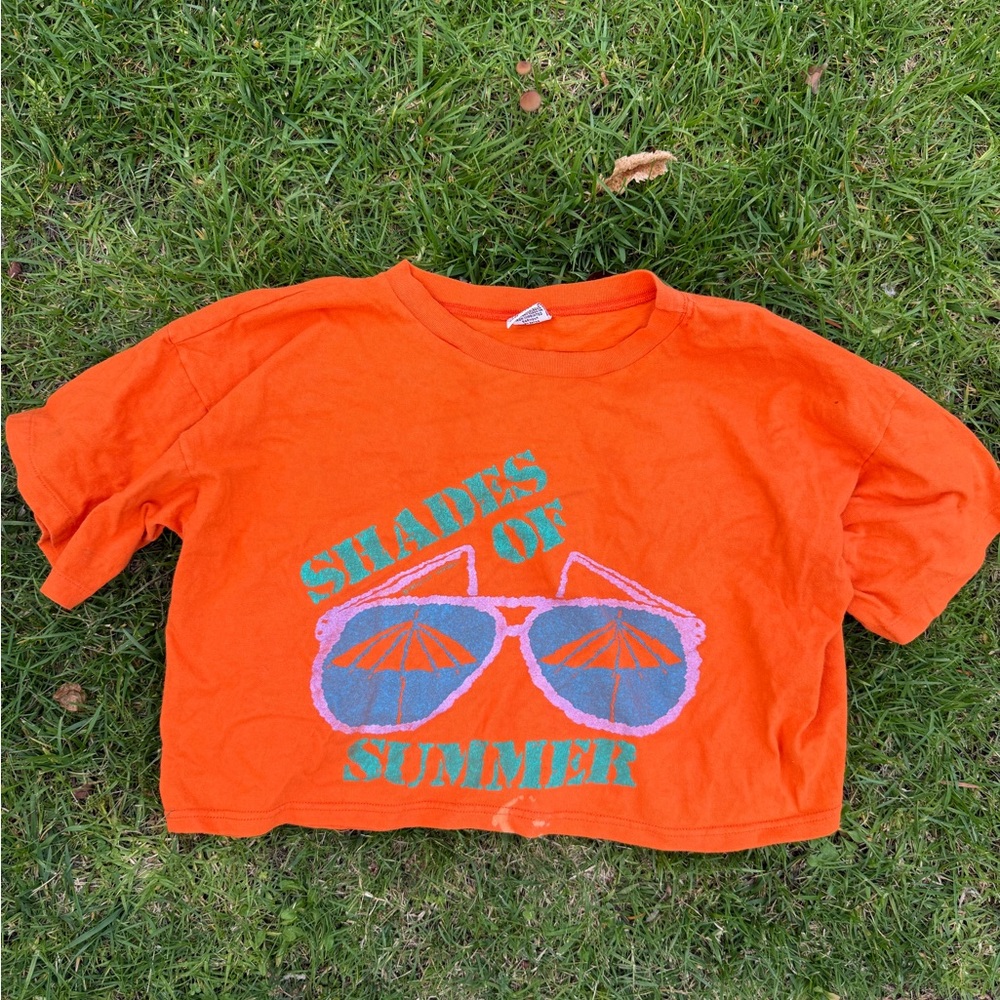 Orange 'Shades of Summer' Cropped T-Shirt